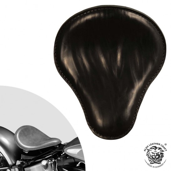 Bobber Solo Seat Harley Davidson Softail 2000-2017 incl mounting kit "Wrinkle" Black