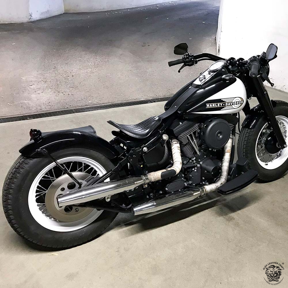 Motorcycle Solo Bobber Seat M Chopper Custom Softail Harley Leather handmade