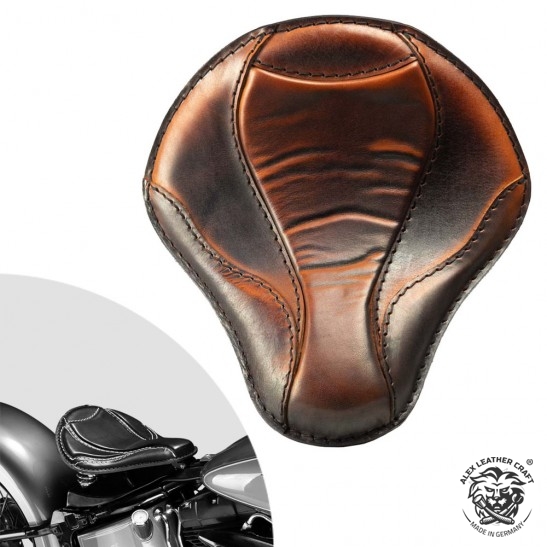 Bobber Solo Seat Harley Davidson Softail 2000-2017 incl mounting kit "El Toro" Saddle Tan