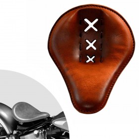 Bobber Solo Seat Harley Davidson Softail 2000-2017 incl mounting kit "Amsterdam" Vintage Brown