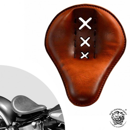Bobber Solo Seat Harley Davidson Softail 2000-2017 incl mounting kit "Amsterdam" Vintage Brown