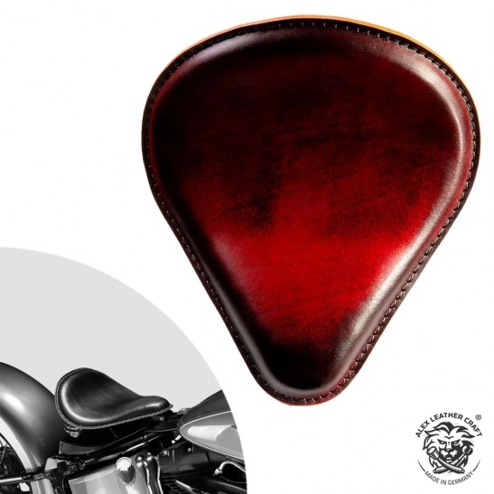 Bobber Solo Seat Harley Davidson Softail 2000-2017 incl mounting kit "Drop" Vintage Red