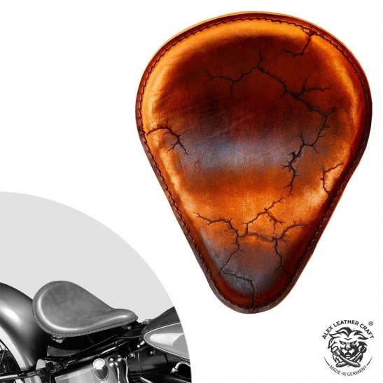 Bobber Solo Sitz Harley Davidson Softail 2000-2017 incl Montagekit "Tropfen" Electro Vintage Braun Sattel Tan