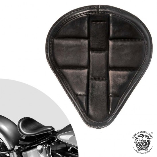 Bobber Solo Seat Harley Davidson Softail 2000-2017 incl mounting kit "Drop" Turtle Vintage Black