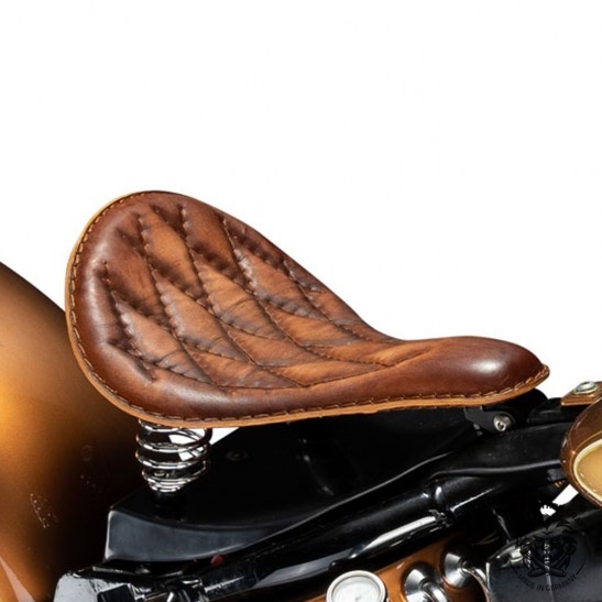 Bobber Solo Seat Harley Davidson Softail 2000-2017 incl mounting kit "Long" Vintage Brown Diamond