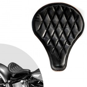 Bobber Solo Seat Harley Davidson Softail 2000-2017 incl mounting kit "Long" Vintage Black Diamond