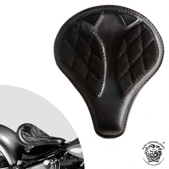 Bobber Solo Seat Harley Davidson Softail 2000-2017 incl mounting kit "Long" LS Gloss and Velvet Black Diamond