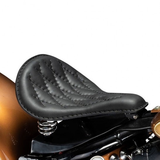 Bobber Solo Selle Harley Davidson Softail 2000-2017 avec kit de montage "Long" Noir Motif de diamant