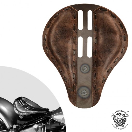Bobber Solo Seat Harley Davidson Softail 2000-2017 incl mounting kit "4Fourth" Buffalo Mocca metal