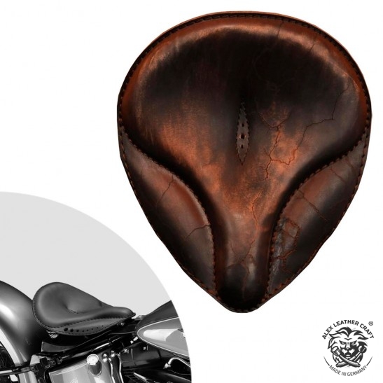 Bobber Solo Sitz Harley Davidson Softail 2000-2017 incl Montagekit "Oldtimer" Vintage Braun Electro