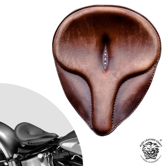 Bobber Solo Seat Harley Davidson Softail 2000-2017 incl mounting kit "Old time" Vintage Brown