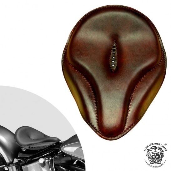 Bobber Solo Seat Harley Davidson Softail 2000-2017 incl mounting kit "Old time" Dark brown