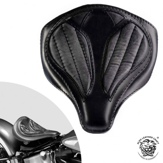 Bobber Solo Seat Harley Davidson Softail 2000-2017 incl mounting kit "Spider" Vintage Black V2