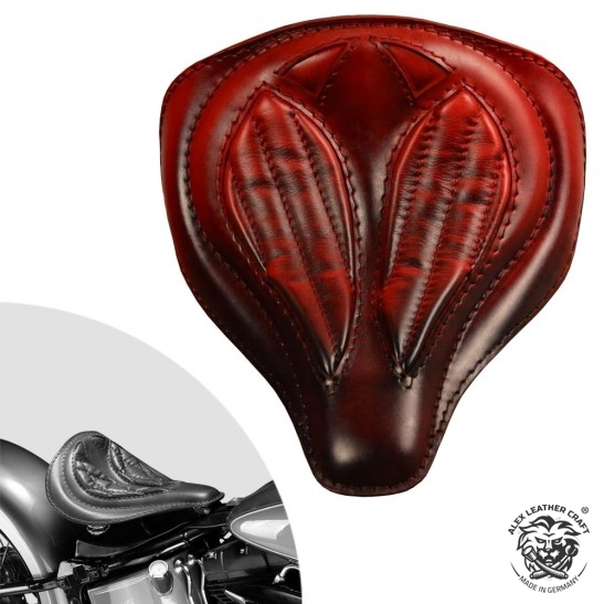 Bobber Solo Seat Harley Davidson Softail 2000-2017 incl mounting kit "Spider" Red V2