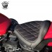 Sitz für Harley Street Bob 114, Softail Standard 21-24 Samt Schwarz Rautenmuster