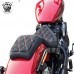 Selle + pillion selle pad pour Harley Street Bob 114, Softail Standard 21-24 Velours Noir Motif de diamant