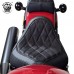 Selle + pillion selle pad pour Harley Street Bob 114, Softail Standard 21-24 Velours Noir Motif de diamant