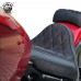 Selle + pillion selle pad pour Harley Street Bob 114, Softail Standard 21-24 Velours Noir Motif de diamant