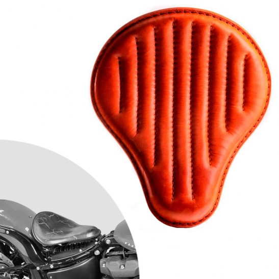 Bobber Solo Seat Harley Street Bob, Fat Bob, Slim, Heritage, Deluxe (18-24) Cognac V2