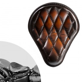 Bobber Solo Seat Harley Street Bob, Fat Bob, Slim, Heritage, Deluxe (18-24) Saddle Tan Diamond