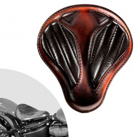 Bobber Solo Selle Harley Street Bob, Fat Bob, Slim, Heritage, Deluxe (18-24) "Short" Noir et marron V2