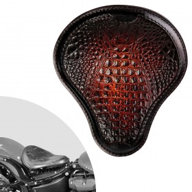 Bobber Solo Seat Harley Street Bob, Fat Bob, Slim, Heritage, Deluxe (18-24) "Luxury" Alligator Black and Tan