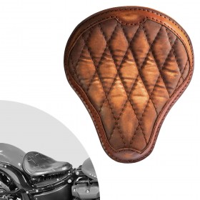 Bobber Solo Seat Harley Street Bob, Fat Bob, Slim, Heritage, Deluxe (18-24) "Luxury" Vintage Brown Diamond