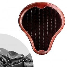 Bobber Solo Selle Harley Street Bob, Fat Bob, Slim, Heritage, Deluxe (18-24) "Gloss et Velours" Noir et marron V2