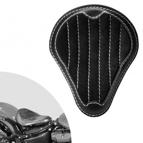 Bobber Solo Selle Harley Street Bob, Fat Bob, Slim, Heritage, Deluxe (18-24) "Gloss et Velours" Noir et Blanc V2