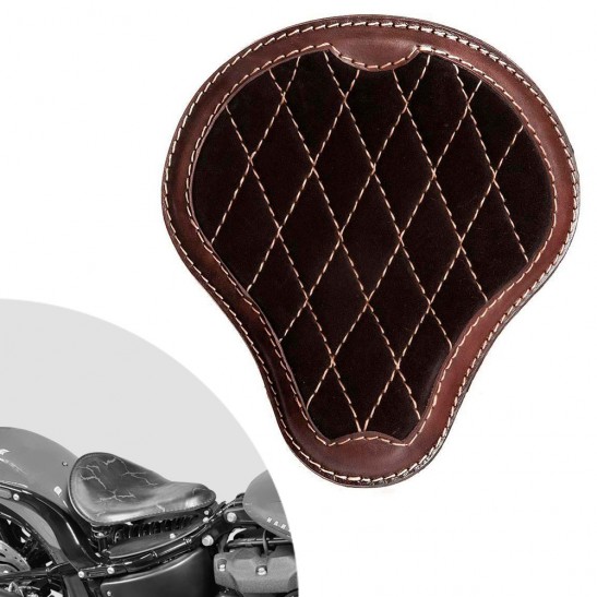 ボバーシート ハーレーストリートボブ、ファットボブ、スリム、ヘリテージ、デラックス 2018年～2024年 "Gloss and Velvet" Dark Brown and Black Diamond