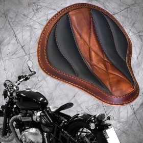 Triumph Bonneville Bobber Selle de 2016 "Vague" vintage marron et noir