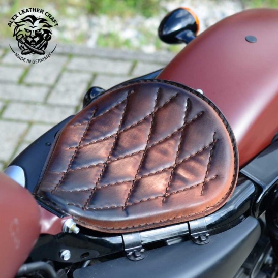 Solo Selle Harley Davidson Sportster 04-22 Vintage Marron Motif de diamant (Outlet)