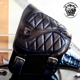 Motorrad Satteltasche für Harley Davidson Softail "Spider" Rautenmuster Schwarz