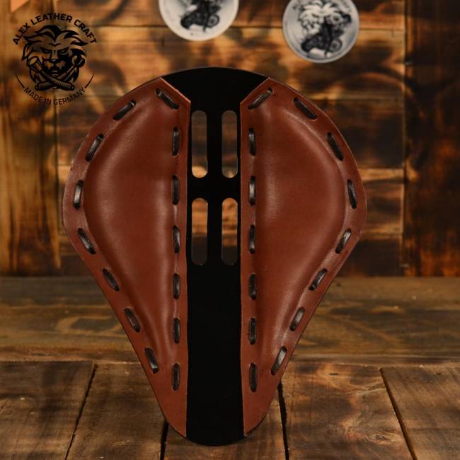 Bobber Chopper Custom leather solo seat /"4fourth vintage brown V1/" size L