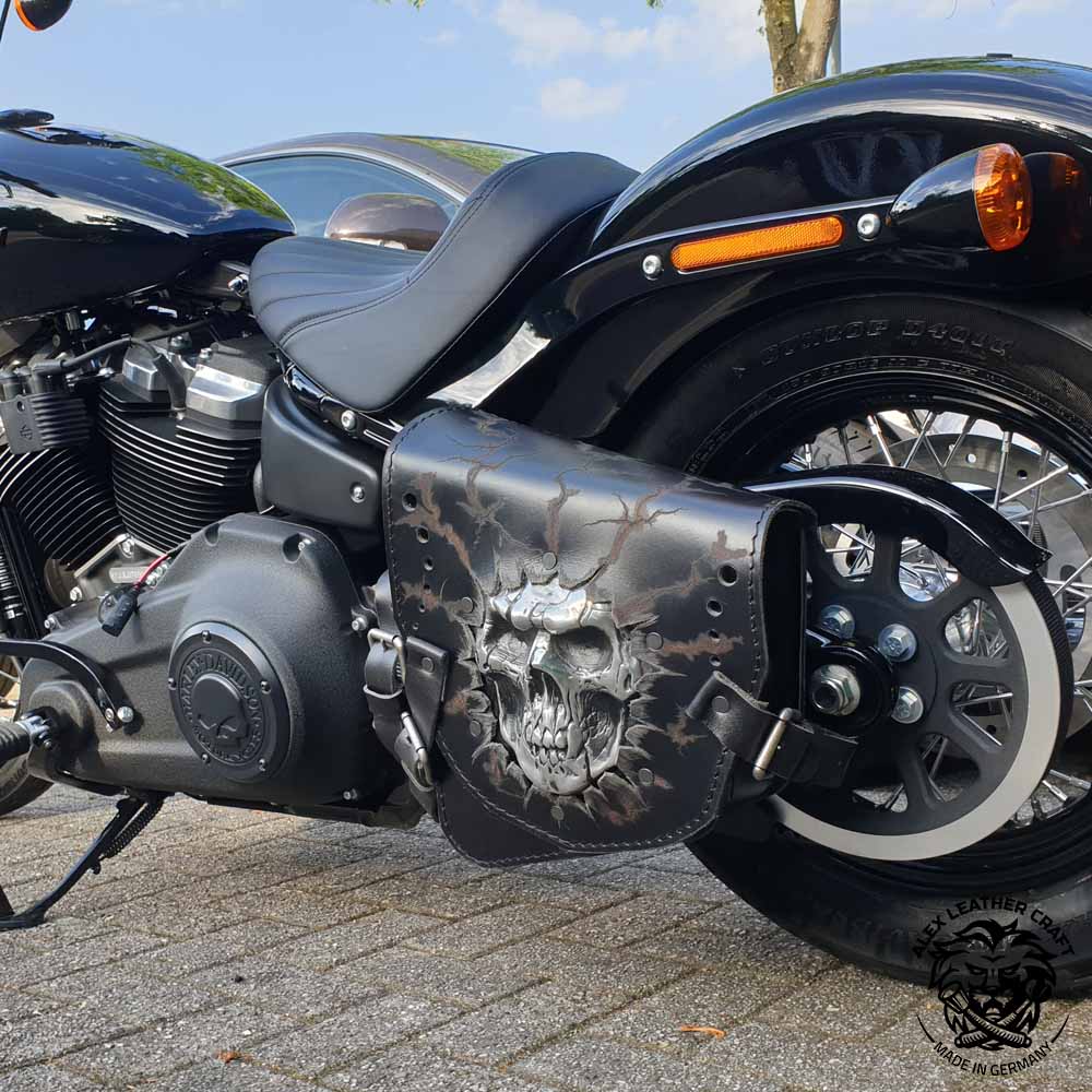 Motorrad Satteltasche Fur Harley Davidson Softail Schadel
