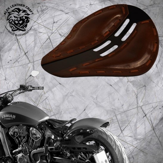 Bobber Solo Seat for Indian Scout since 2017 "4Fourth" Buffalo Brown metal