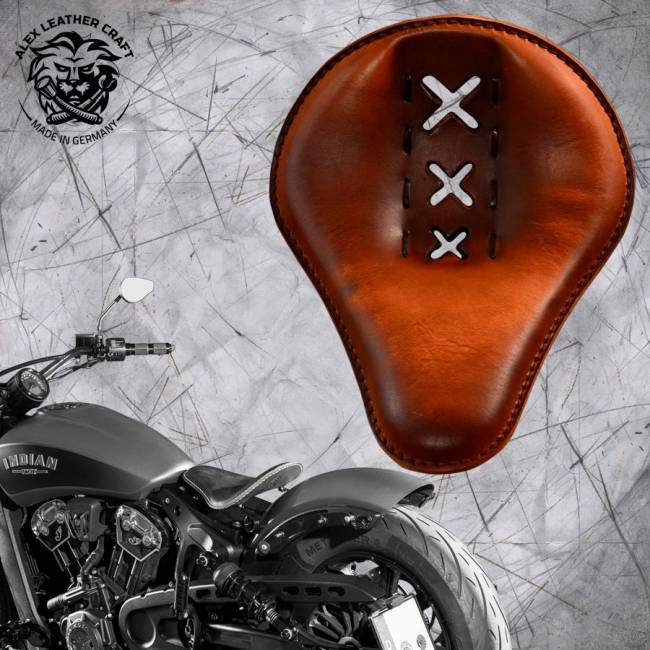 Bobber Solo Seat for Indian Scout since 2015 "Standard" Amsterdam Vintage Brown