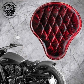 Bobber Solo Seat for Indian Scout since 2015 "Standard" Red and Black V3
