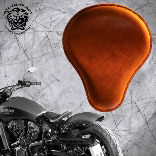Bobber Solo Seat for Indian Scout since 2015 "Standard" Buffalo Cognac
