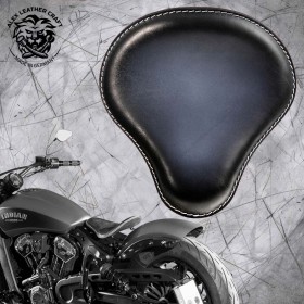 Bobber Solo Seat for Indian Scout since 2015 "Standard" Black with a Bright center