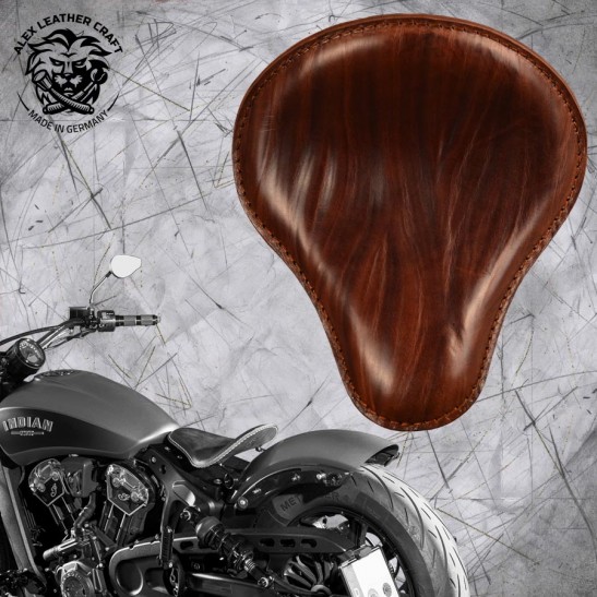 Bobber Solo Seat for Indian Scout since 2015 "Standard" Wrinkle Brown