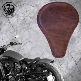 Bobber Solo Seat for Indian Scout since 2015 "Long" Buffalo Mocca