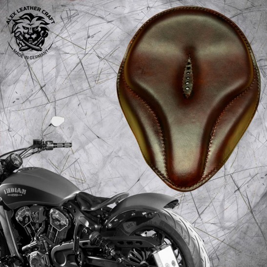 Bobber Solo Seat for Indian Scout since 2015 "Old time" Dark Brown