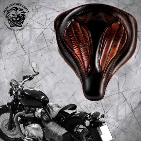 Triumph Bonneville Bobber Selle de 2016 "Araignée" Noir et marron V2