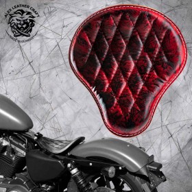 Solo Seat Harley Davidson Sportster 04-22 Red and Black V3
