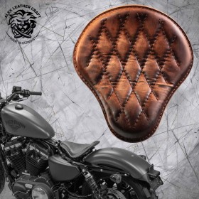 Solo Selle + Montage Kit Harley Davidson Sportster 04-22 Vintage Marron V3
