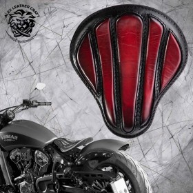 Bobber Solo Seat for Indian Scout since 2015 "Standard" Optimus Dark Cherry