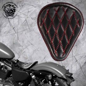 Custom Seat HD Sportster 04 - 20 Black and Red V3