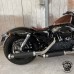 Solo Sitz Harley Davidson Sportster 04-20 "Glanz und Samt" Dunkelbraun und Schwarz V3