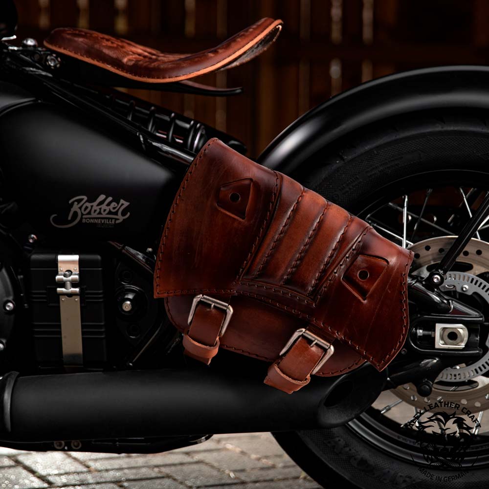 Triumph Saddle bag Real Full grain Leather High Quality for Bobber,Speed Master